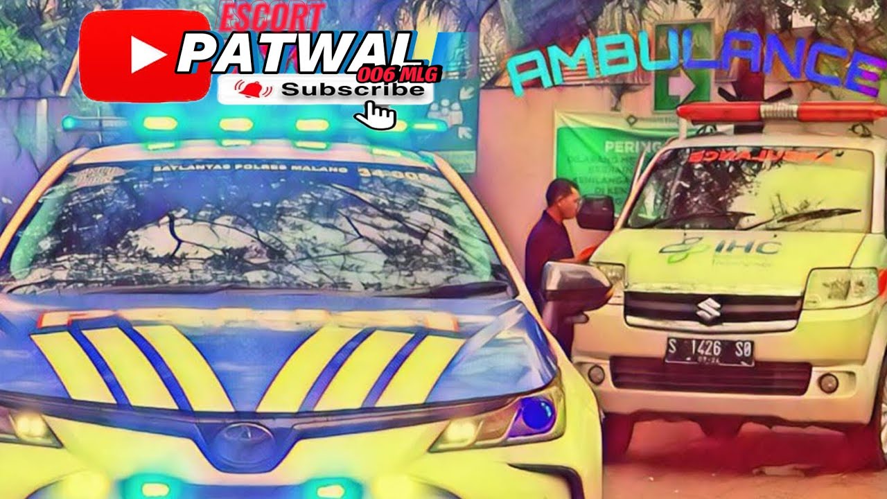 PATWAL POLISI BANTU BUKA JALUR UNTUK AMBULAN DI TENGAH KEMACETAN BAWA PASIEN KE RS.PERSADA MALANG