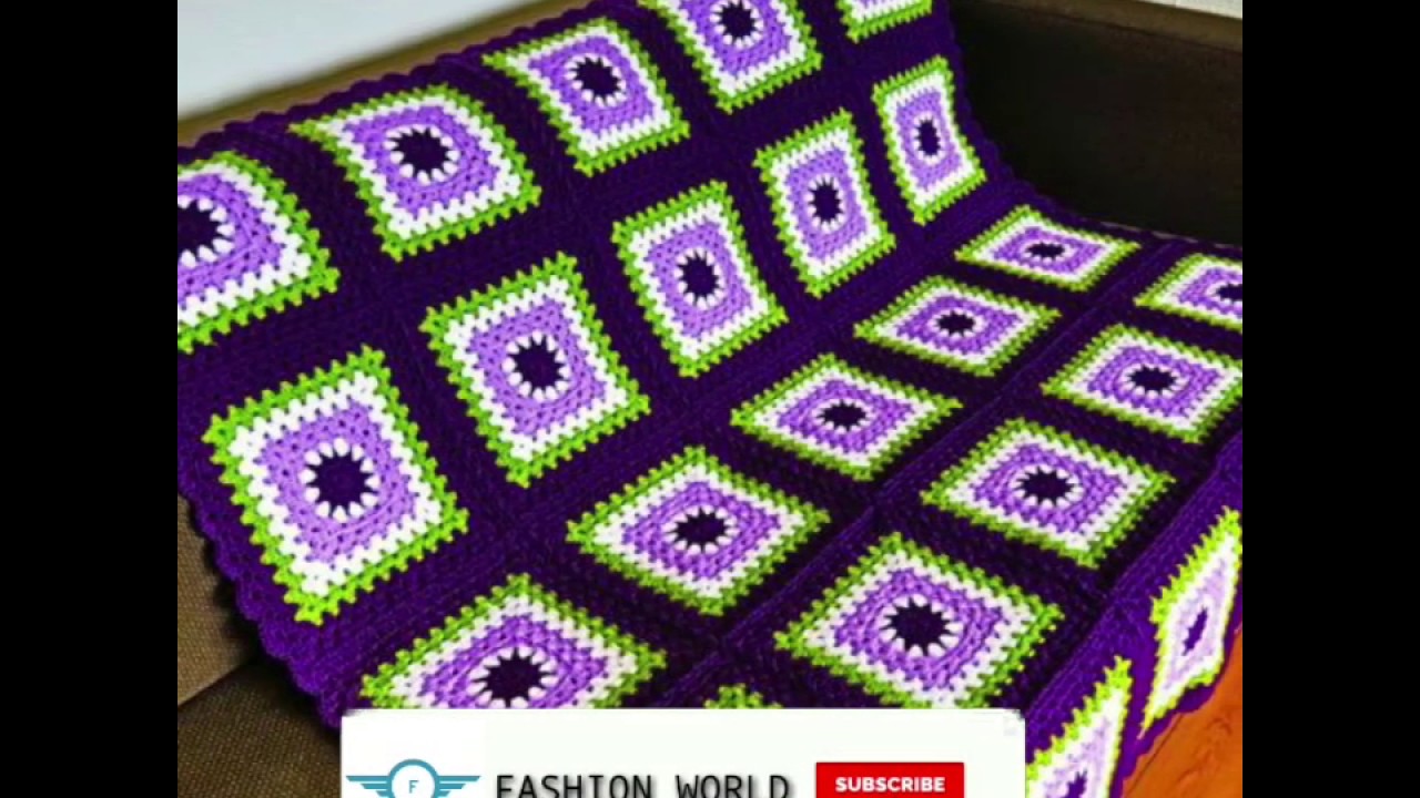 Crochet granny square bed sheet and blankets designs