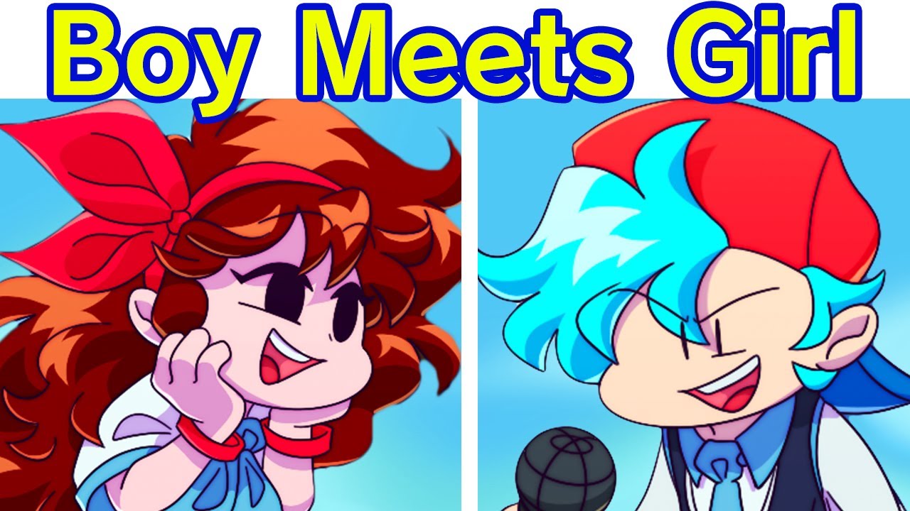 Friday Night Funkin' but BF Meets GF in High School Maginage Matches Full Week + Cutscenes (FNF Mod)