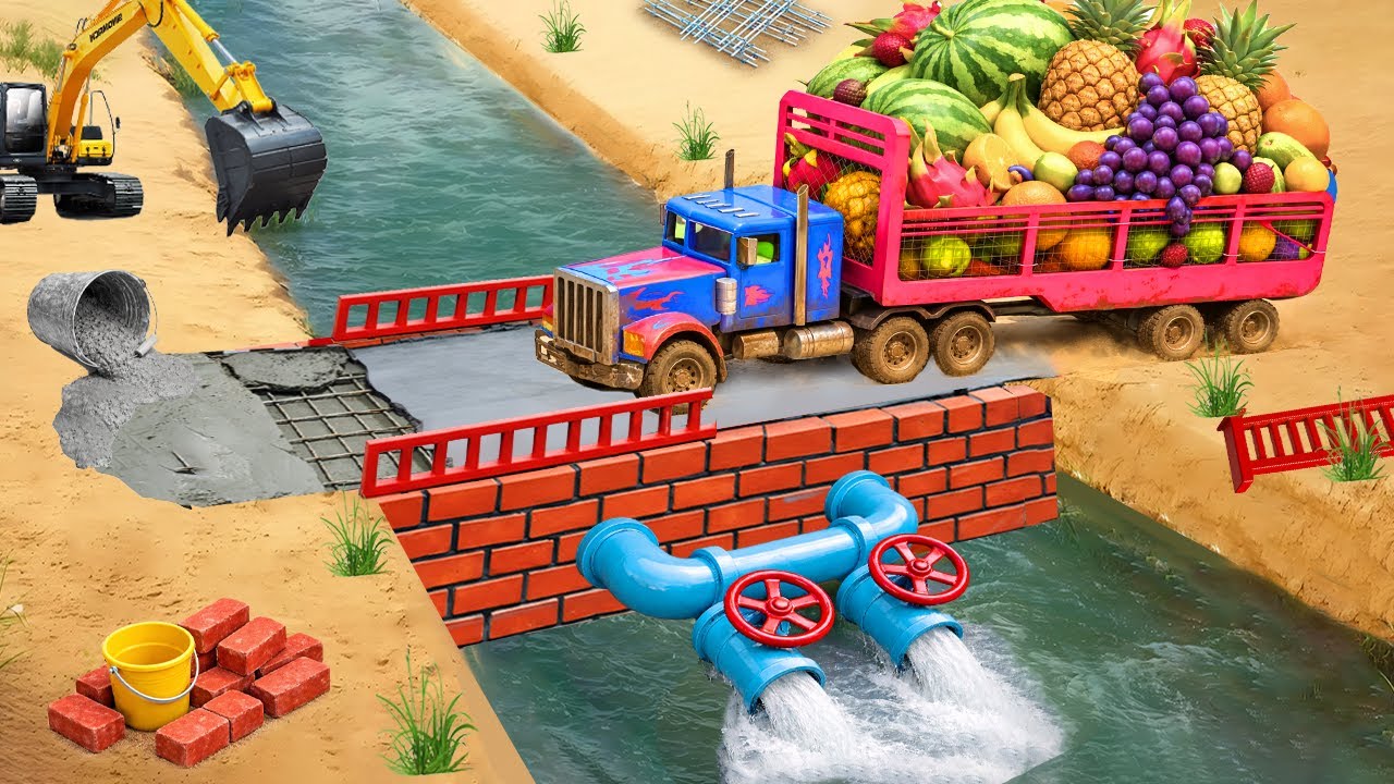 DIY Mini Tractor Builds a Heavy Load Flood-Resistant Bridge | Science Project