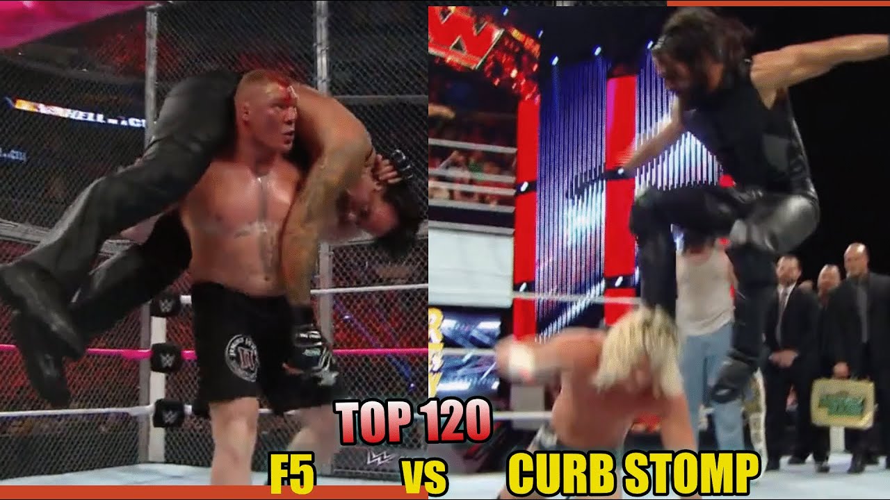 WWE Top 120 Finishers | Brock Lesnar F5 vs Seth Rollins Curb Stomp | Ultimate WWE Power Compilation