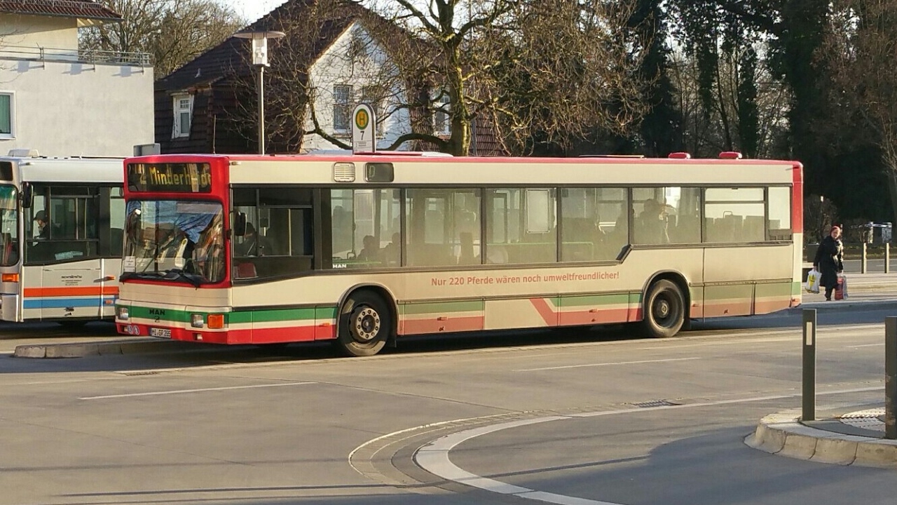 Mitfahrt in einem MAN NL 222 (ex Kraftverkehr Wupper-Sieg AG, Wupsi) in Minden
