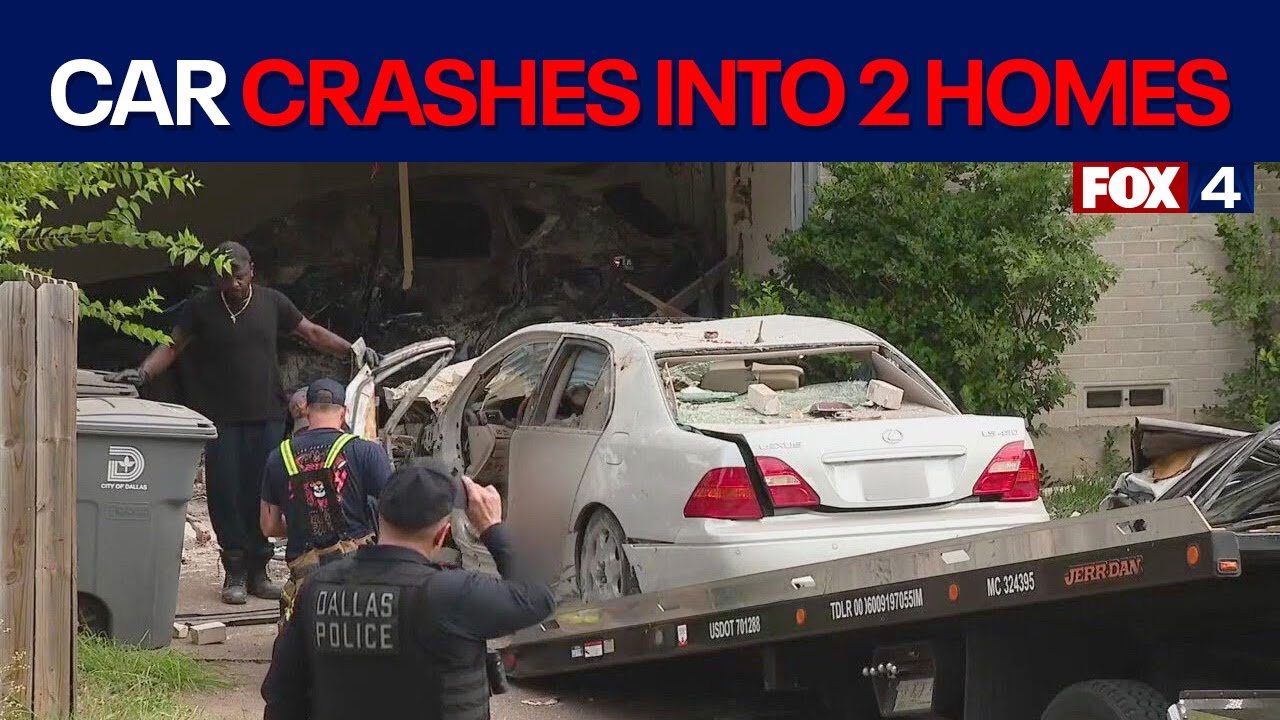 1 dead after vehicle crashes into 2 Dallas homes