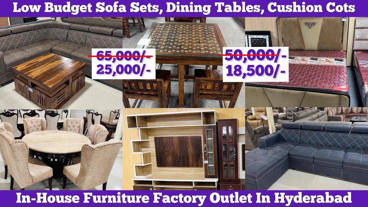 Hyderabad Low Budget Foldable Dining Table, Sofa Set| Buy Full Cushion King Size Carving Cots & Beds