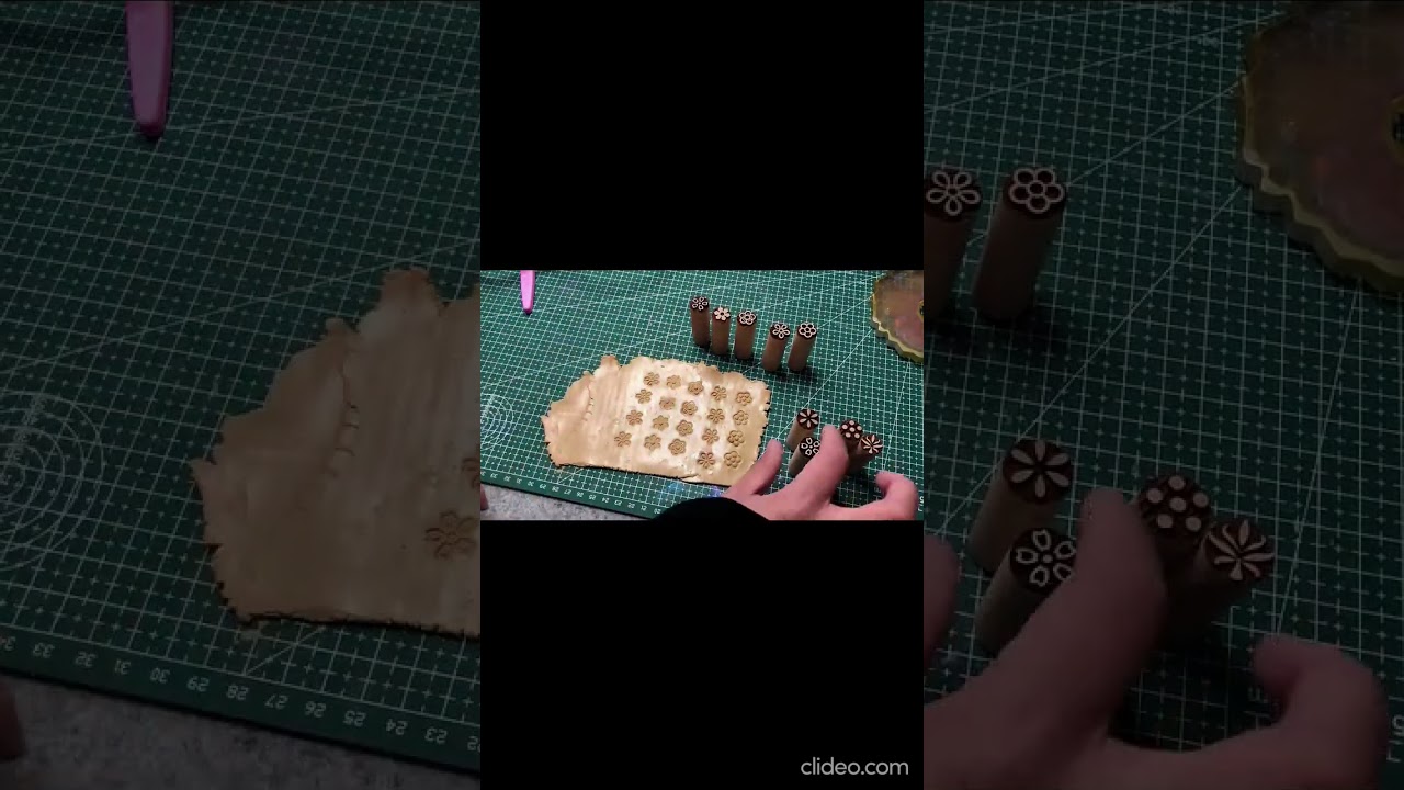 Mini Clay Stamp Wood Block Flower Emboss Press Stamp For Polymer Clay Pottery 