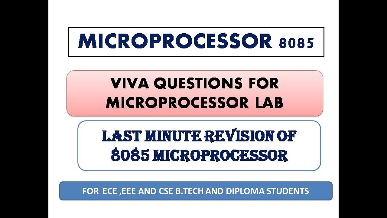 Viva questions for 8085 Microprocessor | last min Revision of 8085 | Interview Question of 8085