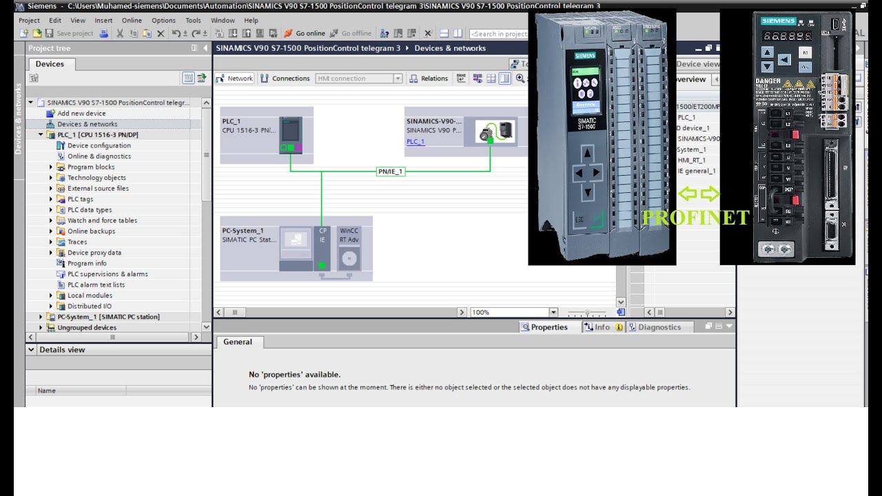 TIA Portal SINAMICS V90 PN position control
