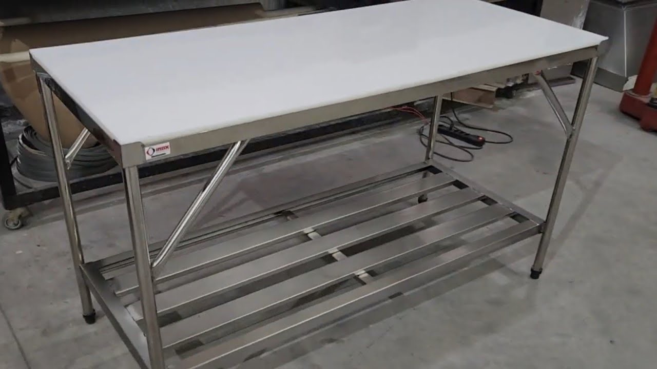 Mesa Inox Para Cortar Carne - Mesa Inox Com Tampo Em Polietileno