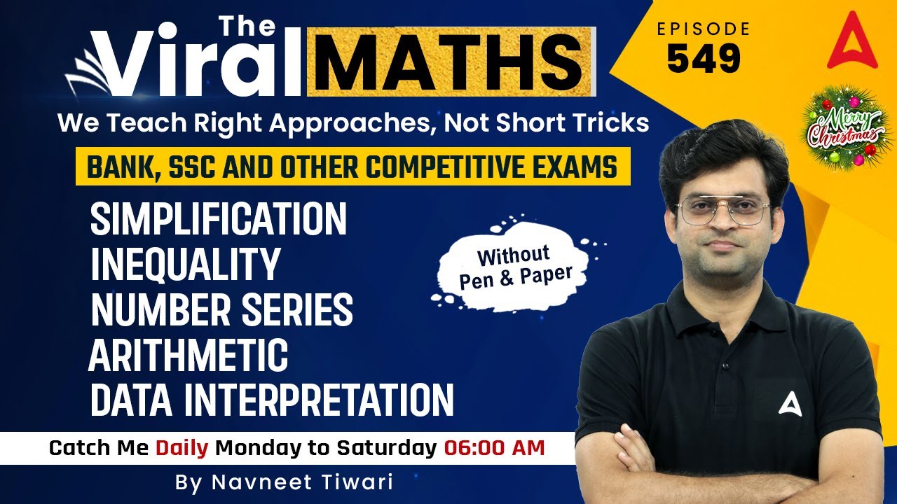 Bank Exams | Simplification | Number Series | Inequality | Arithmetic & DI By Navneet Tiwari