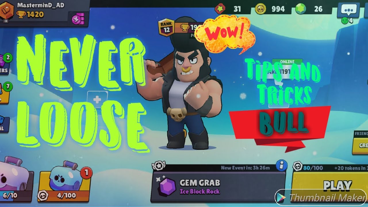 How and Best Tips and Tricks to play Bull Brawl Stars | Bull GamePlay | MasterminD |