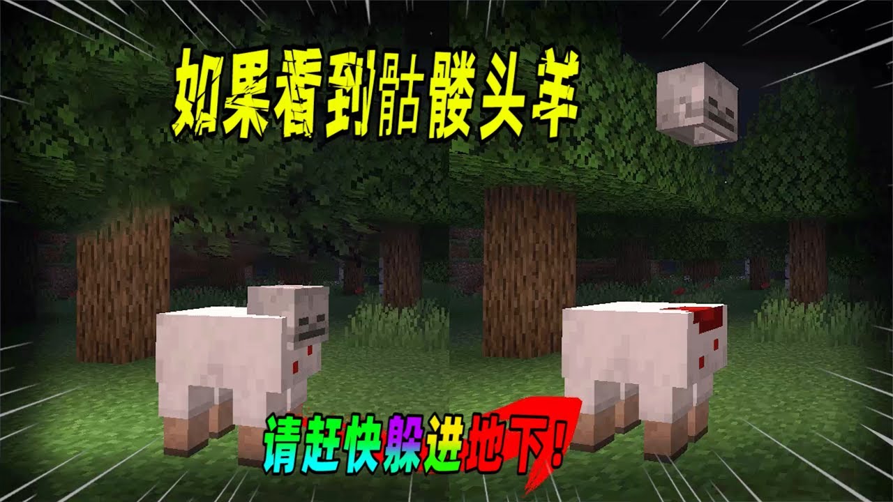 我的世界都市传说：如果你看到长着骷髅头的羊，请躲进地下不要出来！（Minecraft都市傳說）