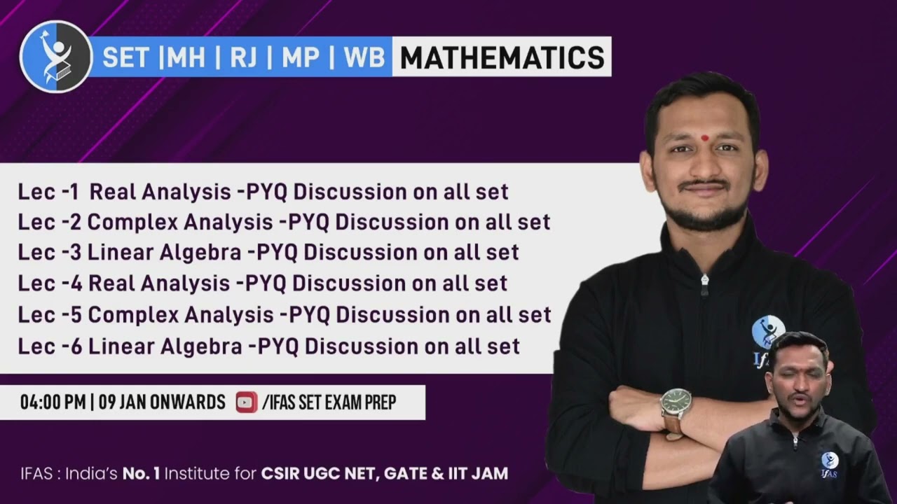 PYQ DISCUSSION SERIES FOR REAL ANALYSIS COMPLEX ANALYSIS LINEAR ALGEBRA WITH ROHIT SIR
