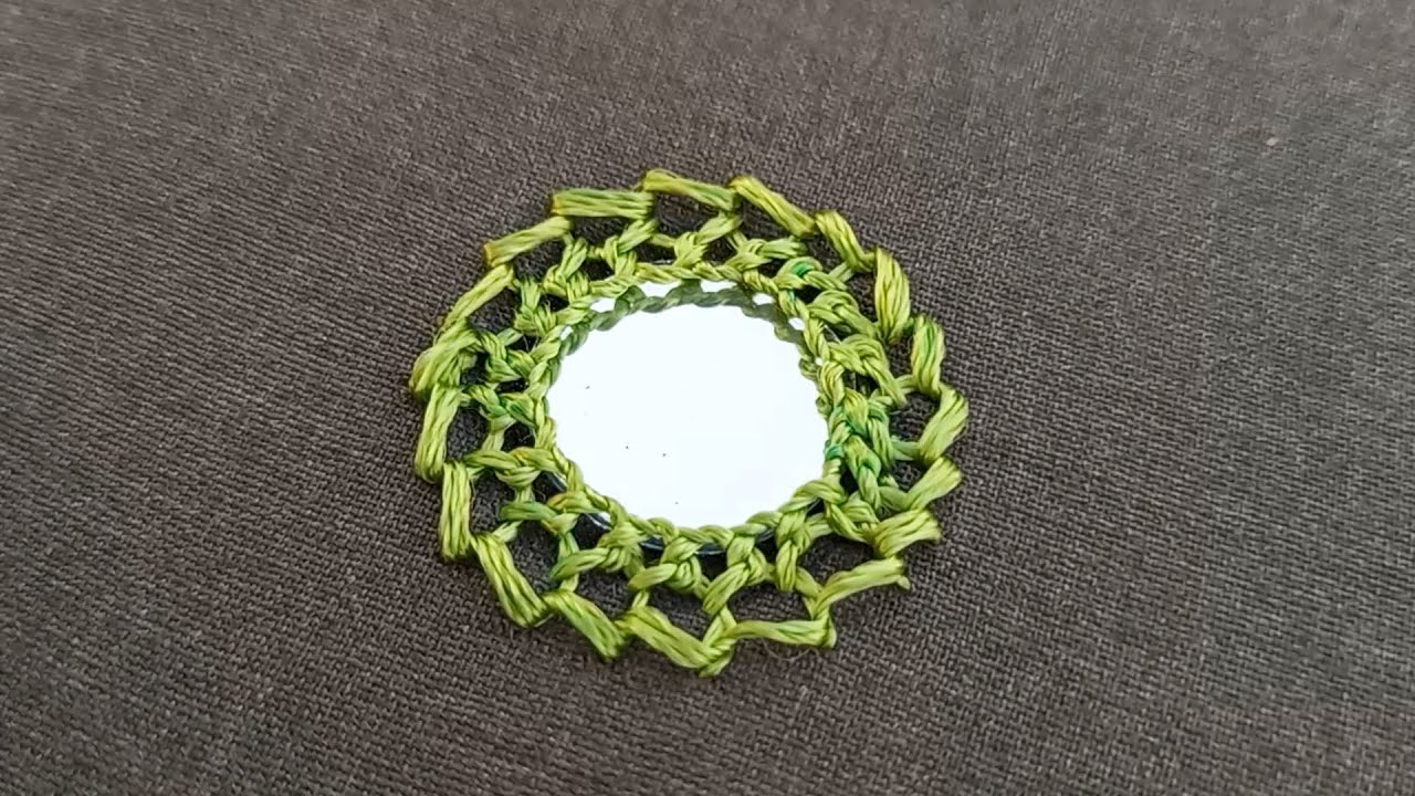 New Embroidery Idea Mirror Work with Blanket Stitch Thread Design at Home/Mirror Stitch