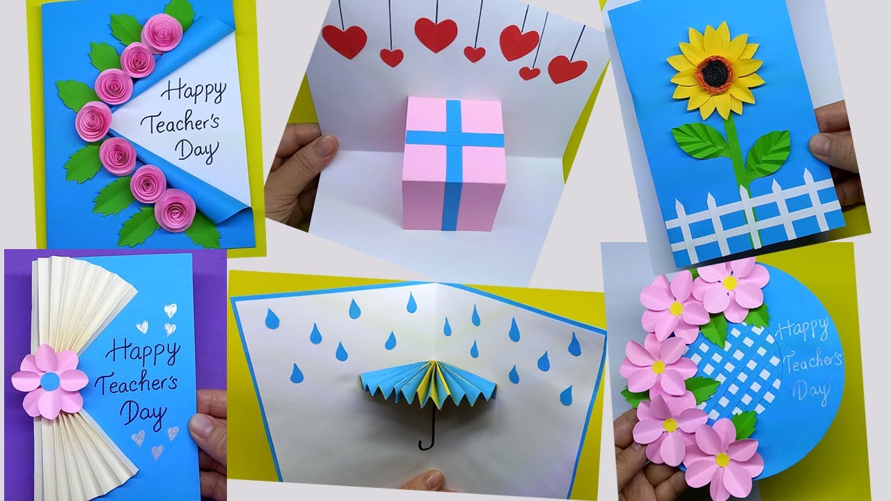 Tổng hợp 4 cách làm thiệp 20/11 Tông màu xanh dễ thương | Teacher's Day card | Liam Chanel