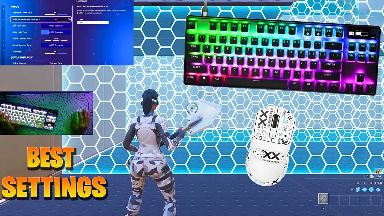 NEW BEST Keyboard and Mouse SETTINGS for Fortnite | 2v2 Piece Control SteelSeries Apex Pro ASMR