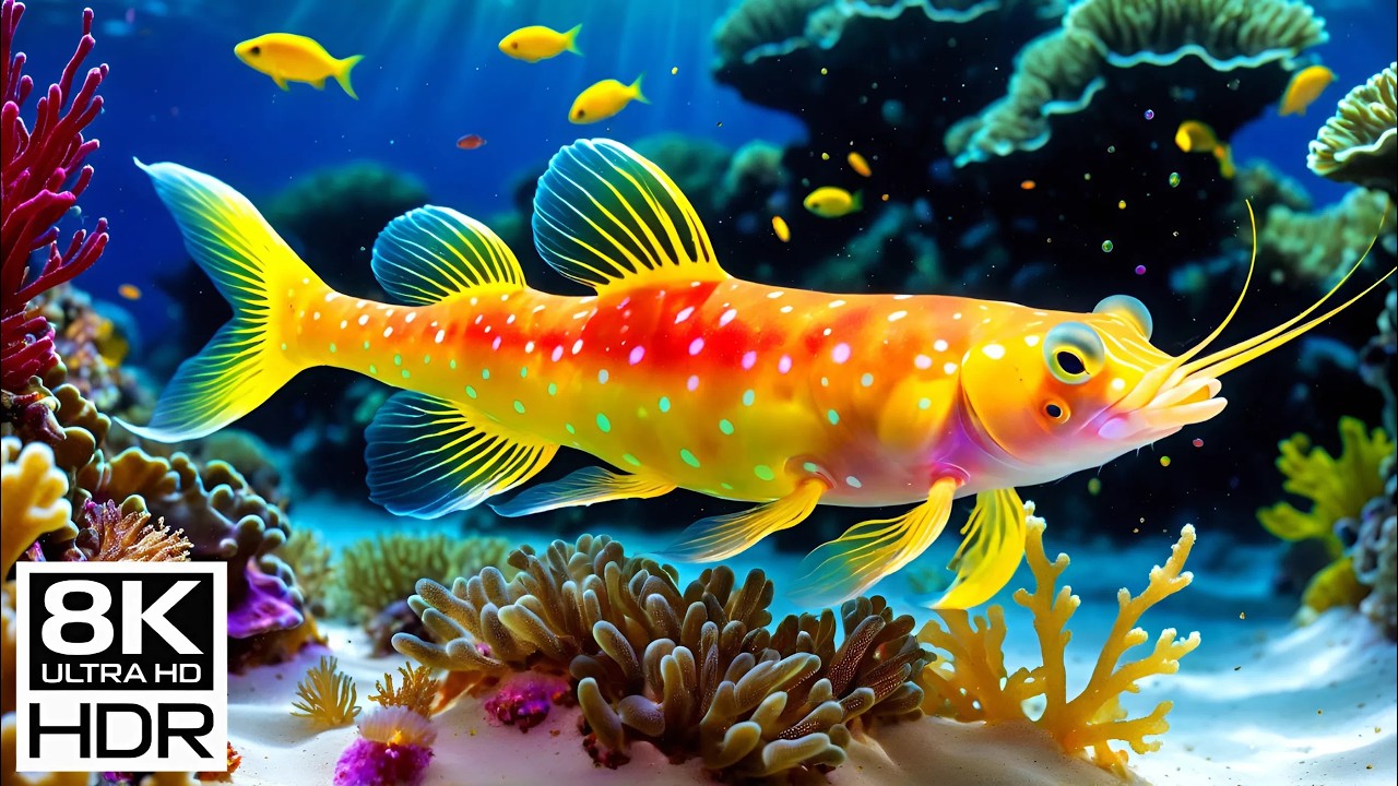 Zanurz się w magicznym podwodnym akwarium 🐠 Kolorowe zwierzęta morskie w oszałamiającym oceanicznym świecie 8K Ultra HD