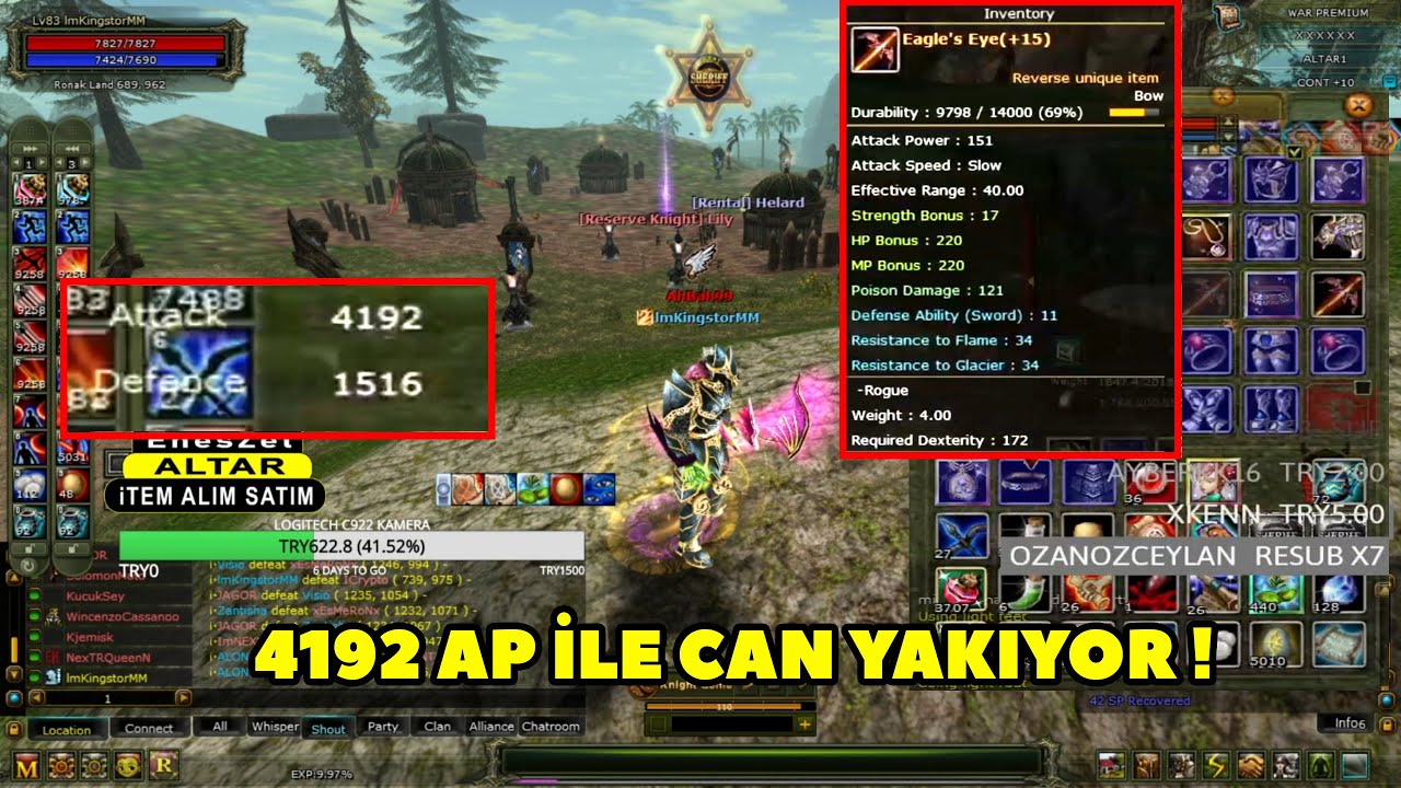 xMilchmann - Serverin En Sağlam İtemli Charına | +15 Reb Eagle Eye Takıp Pk Atıyor ! Knight Online