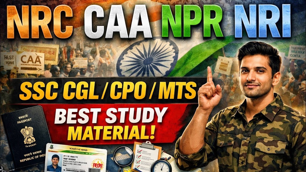 NRC, CAA 2019, NPR, OCI, NRI FOR SSC CGL, MTS, CPO, Steno & Other Exam | BY Vickey Sir |