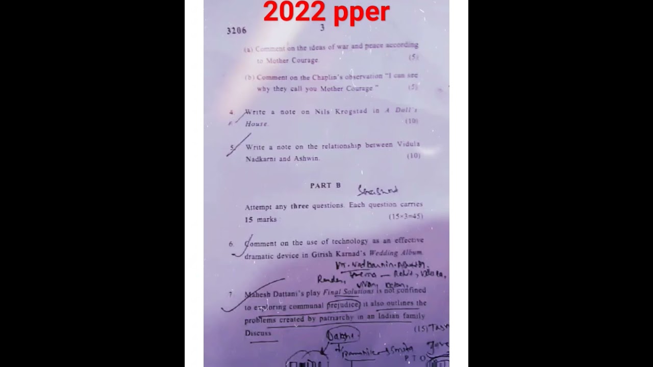 2022latest(exam PPR) English modern drama #supportmychannel #semester5 #du #dusol #dse #pyqs