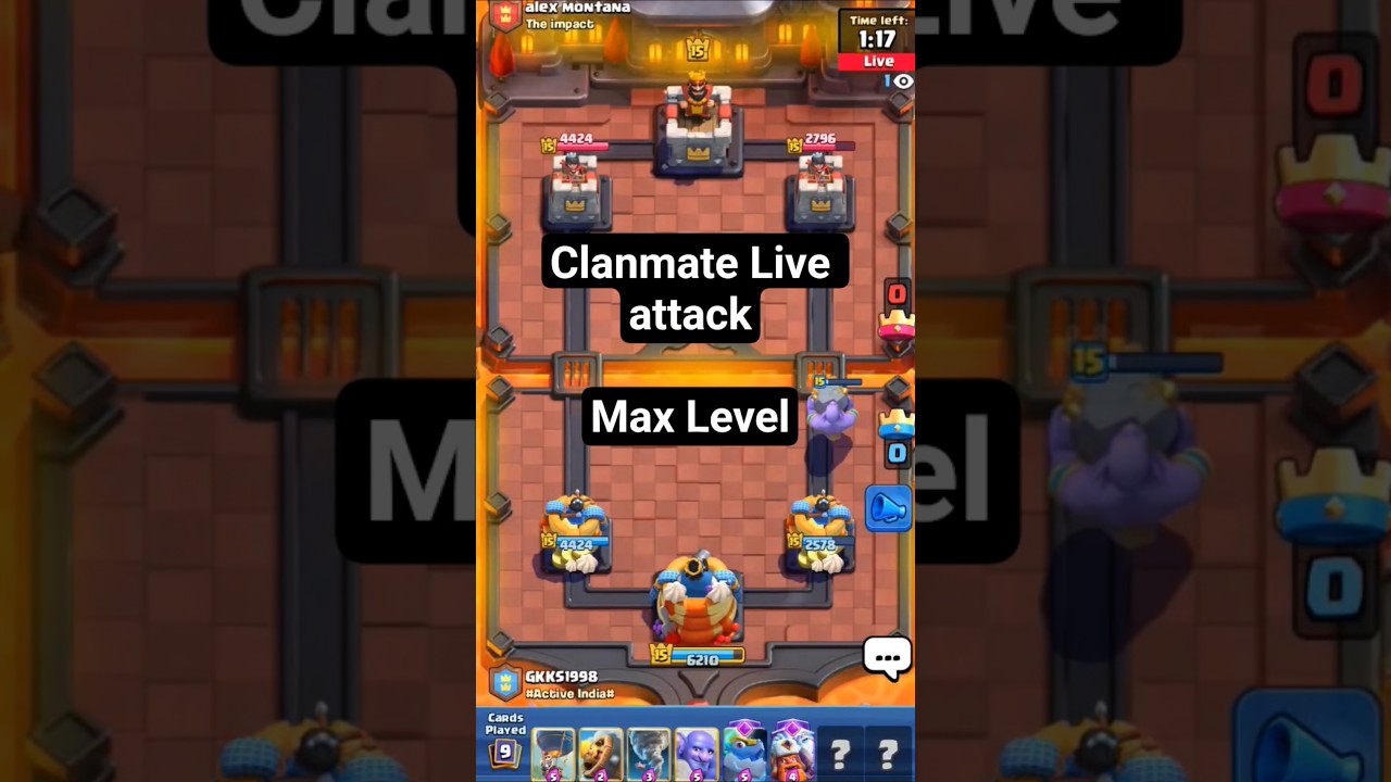 Clanmate Live attacks Max Level clash royale attacks #clashroyale #clashroyalecard