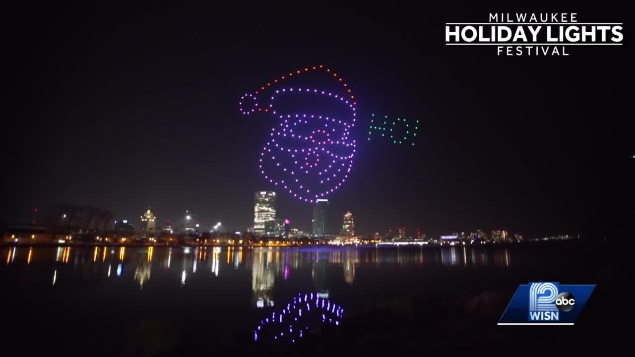 200 drones light up sky for Milwaukee Holiday Lights Festival