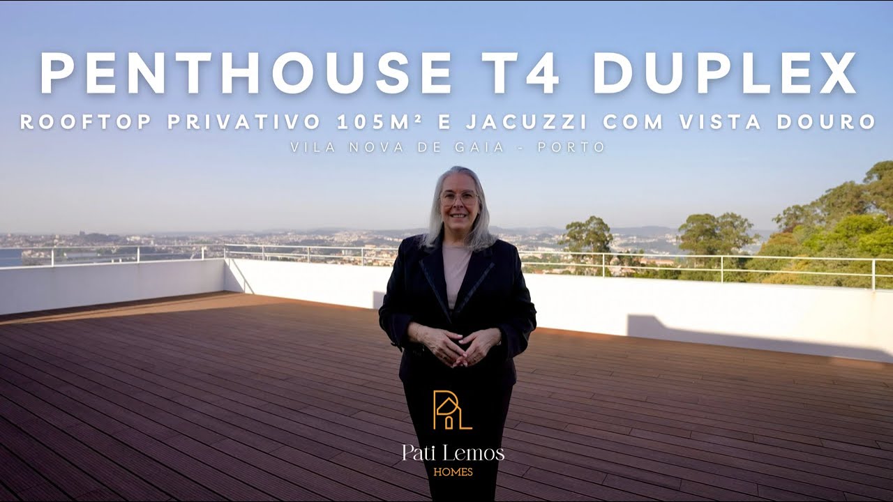 Penthouse T4 duplex c/ rooftop de 105m², jacuzzi vista Douro em V N de Gaia |VOU MUDAR PARA PORTUGAL