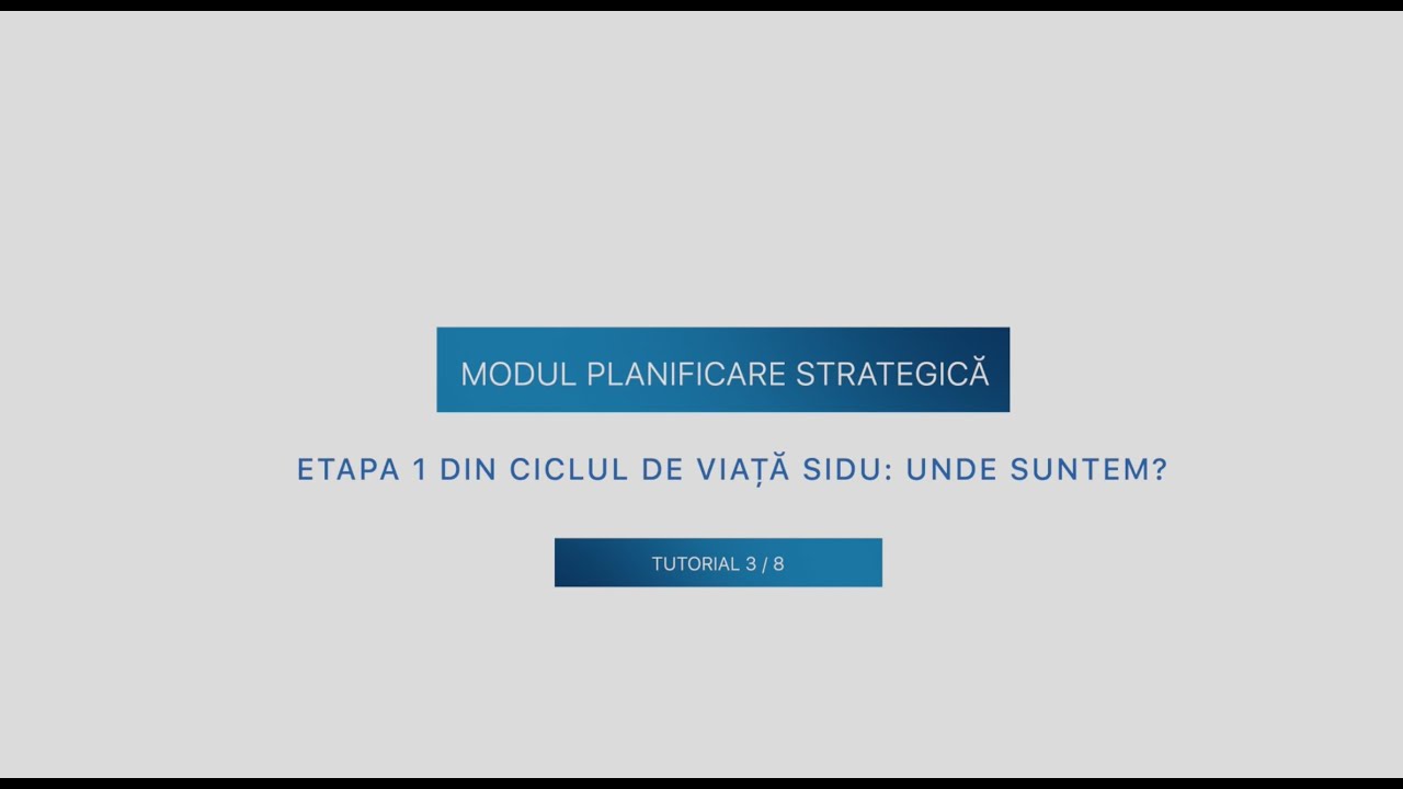 Planificare strategica - Etapa 1 din ciclul de viață SIDU: Unde suntem ?