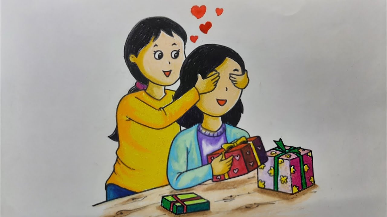 TUTORIAL MUDAH MENGGAMBAR ORANG // GAMBAR IBU DAN ANAK // MENGGAMBAR IBU DAN ANAK // KARTUN ORANG