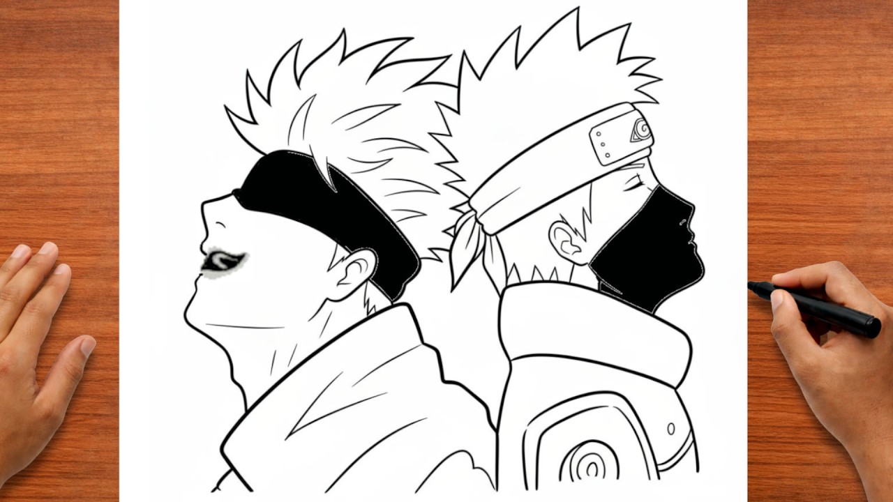 Gojo and Kakashi Drawing | how to draw Kakashi hatake for Beginners