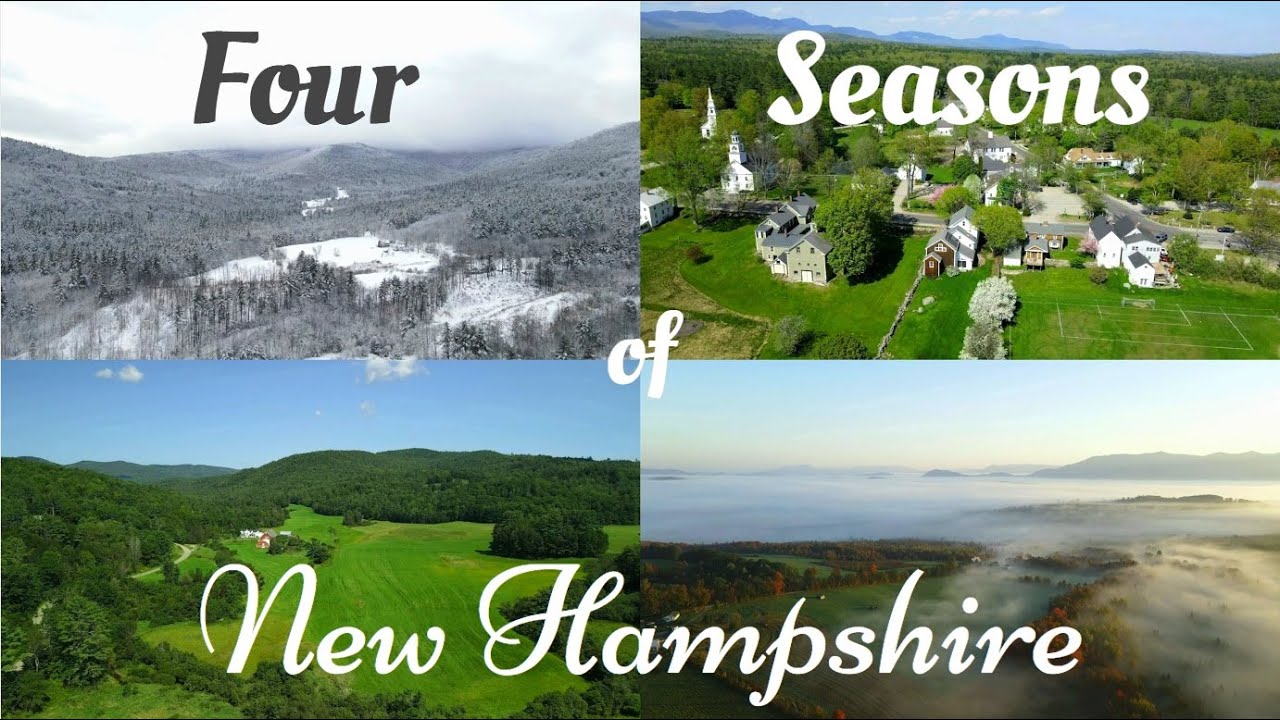 4 Hours of 4 Seasons In New Hampshire. Relaxing Drone Video in 4k. Spring, Summer, Fall, and Winter!