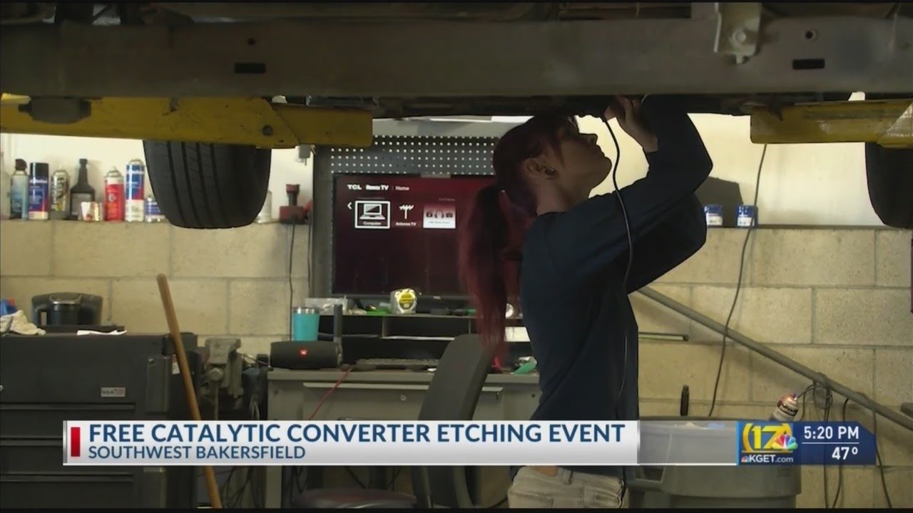 Vehicle owners get their catalytic converters painted, etched to prevent theft