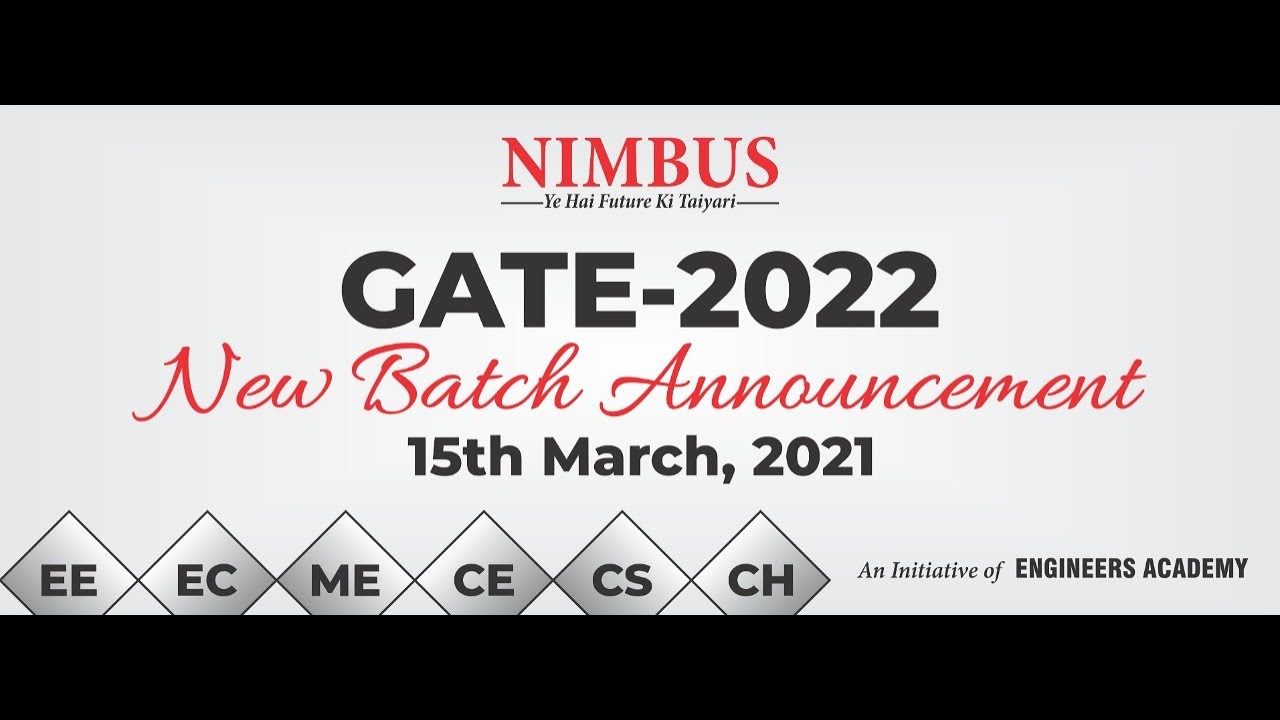 New Batch Announcement GATE 2022 | GATE Online Coaching | EE/EC/ME/CE/CH/IN | GATE 22 Online Class