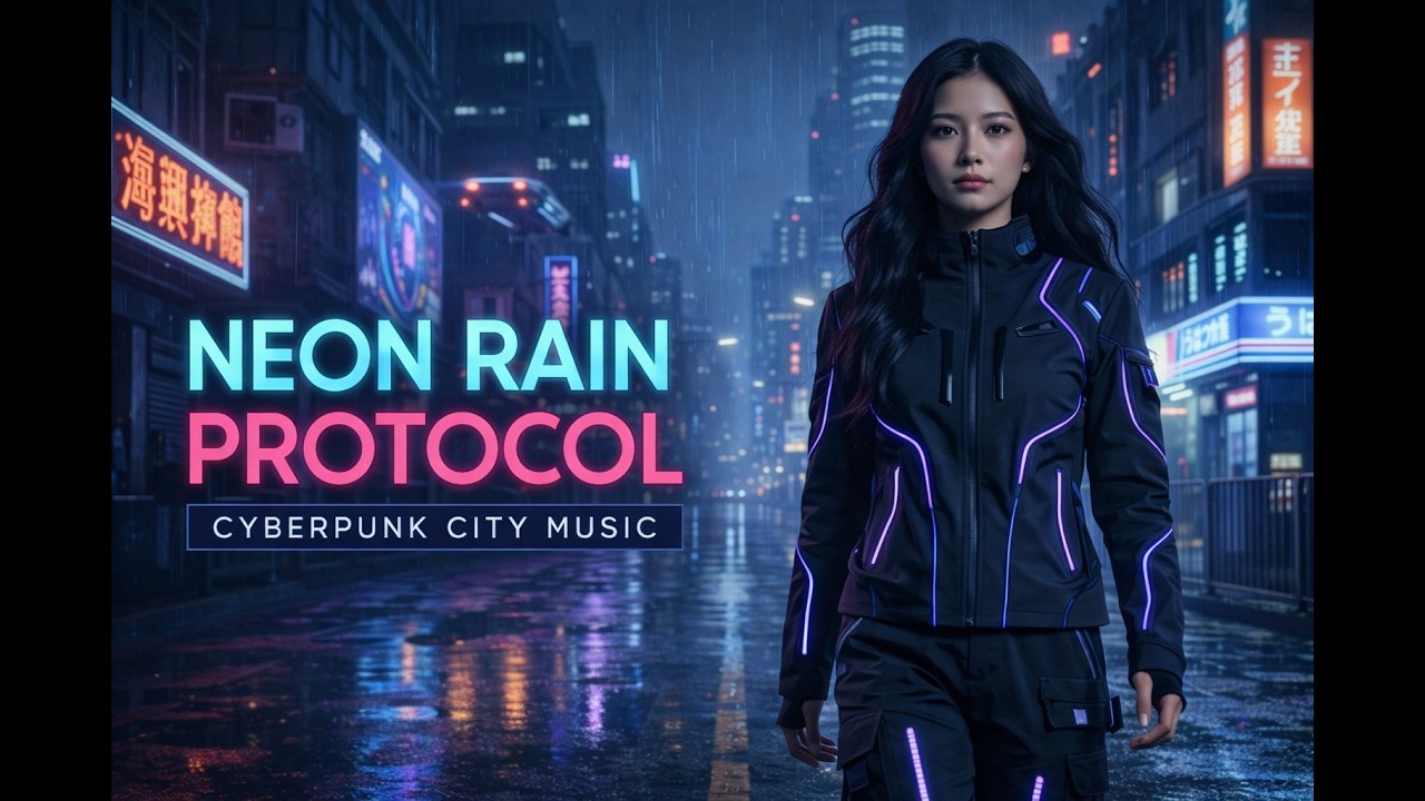 Neon Rain Protocol 🌧️ | Dark Cyberpunk Music | Blade Runner Style Futuristic City Ambience