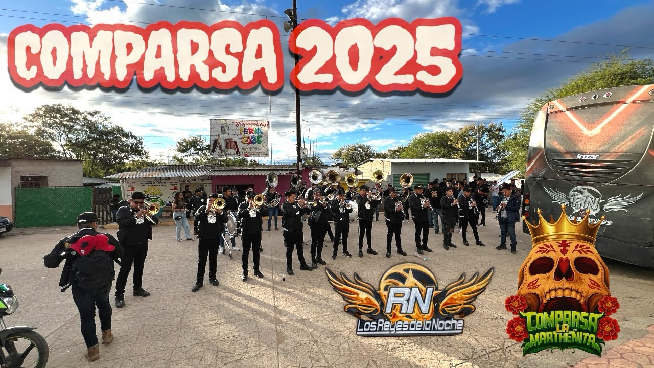 Así llegábamos a nuestro mural, Comparsa la Martheñita 2025 con banda los Reyes de la noche 
