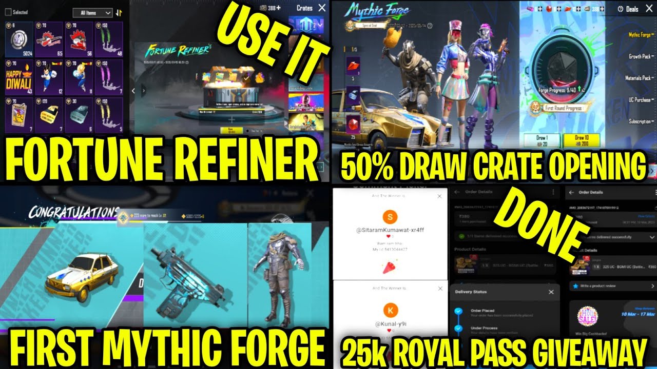 Bgmi 100% Offer ✅ | Mythic Forge 50% Discount Crate Opening | Royal Pass Rewards | Bgmi 3.7 Update