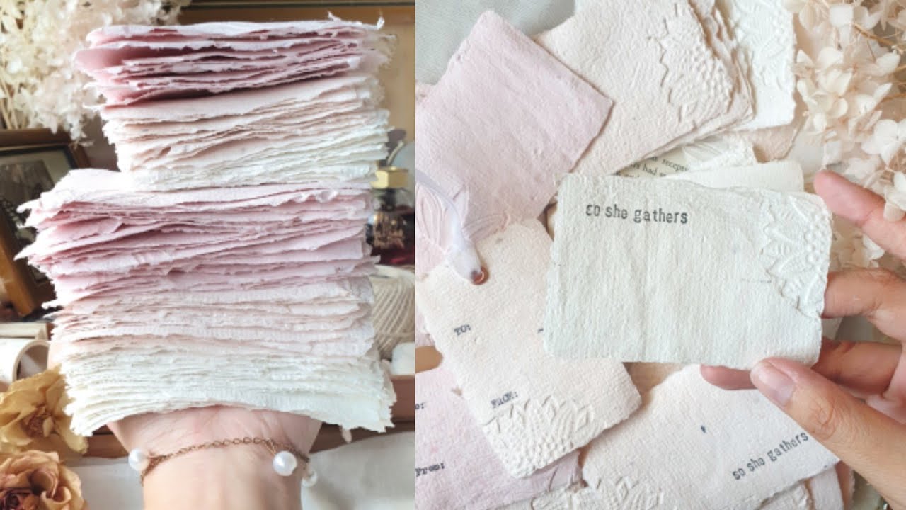 how i made handmade paper tags & business cards • craft vlog [diy]