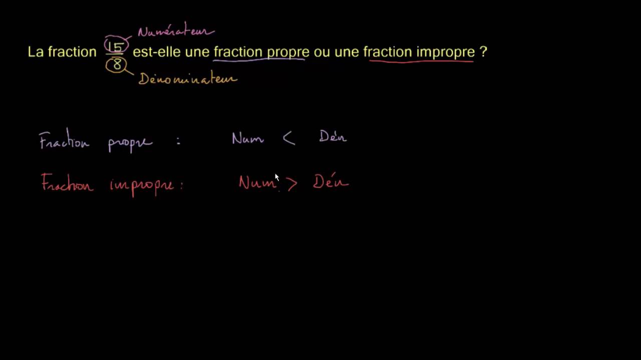Fractions propres et impropres