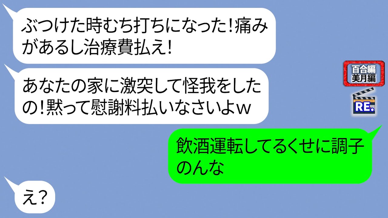 他人の車で飲酒運転して私の家の駐車場に激突したママ友「怪我したから治療費払え！」【LINE】リメイク編【聞き流し・朗読・作業・睡眠】