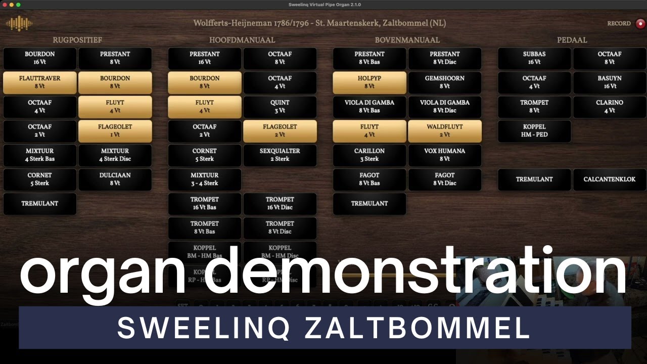 Demonstration of Sweelinq Zaltbommel Maartenskerk Sample Set