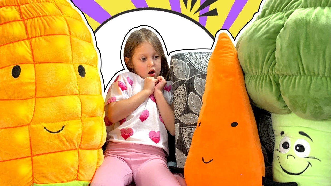 ОВОЩИ ГИГАНТЫ! Амелька не хочет кушать ОВОЩИ! Куда же она их дела?