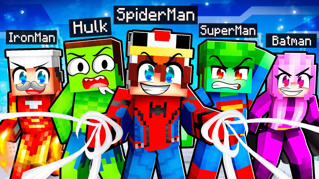 Mes AMIS deviennent des SUPERS HEROS sur Minecraft !
