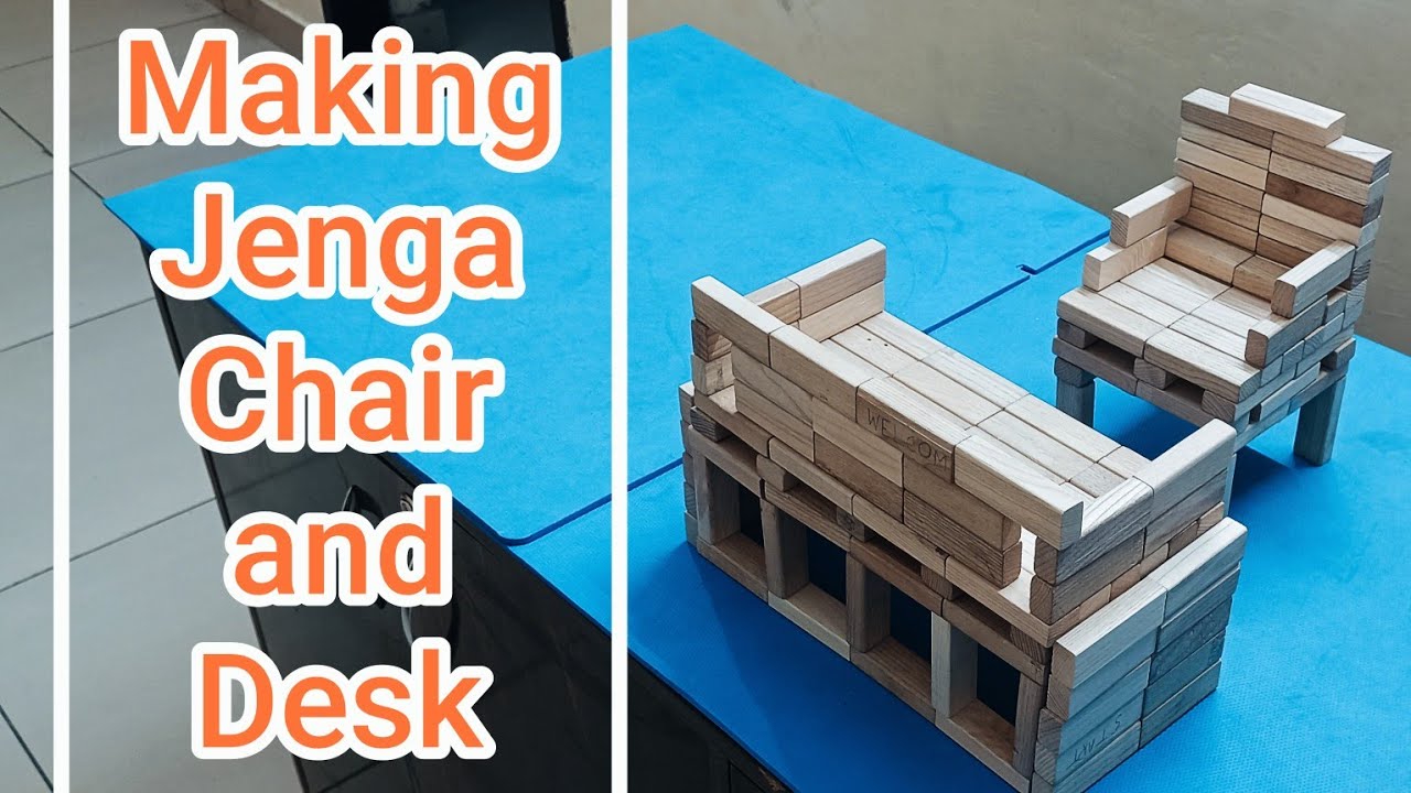 Jenga Tutorial #33: Building a Jenga Chair with Desk in 5 Minutes! 🪑 #jengachair #diyideas #tutorial