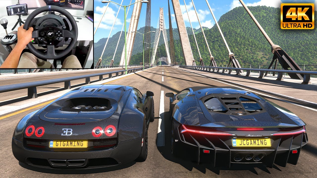 1200HP Bugatti Veyron & 1100HP Lamborghini Centenario |Forza Horizon 5 |Thrustmaster T300RS gameplay
