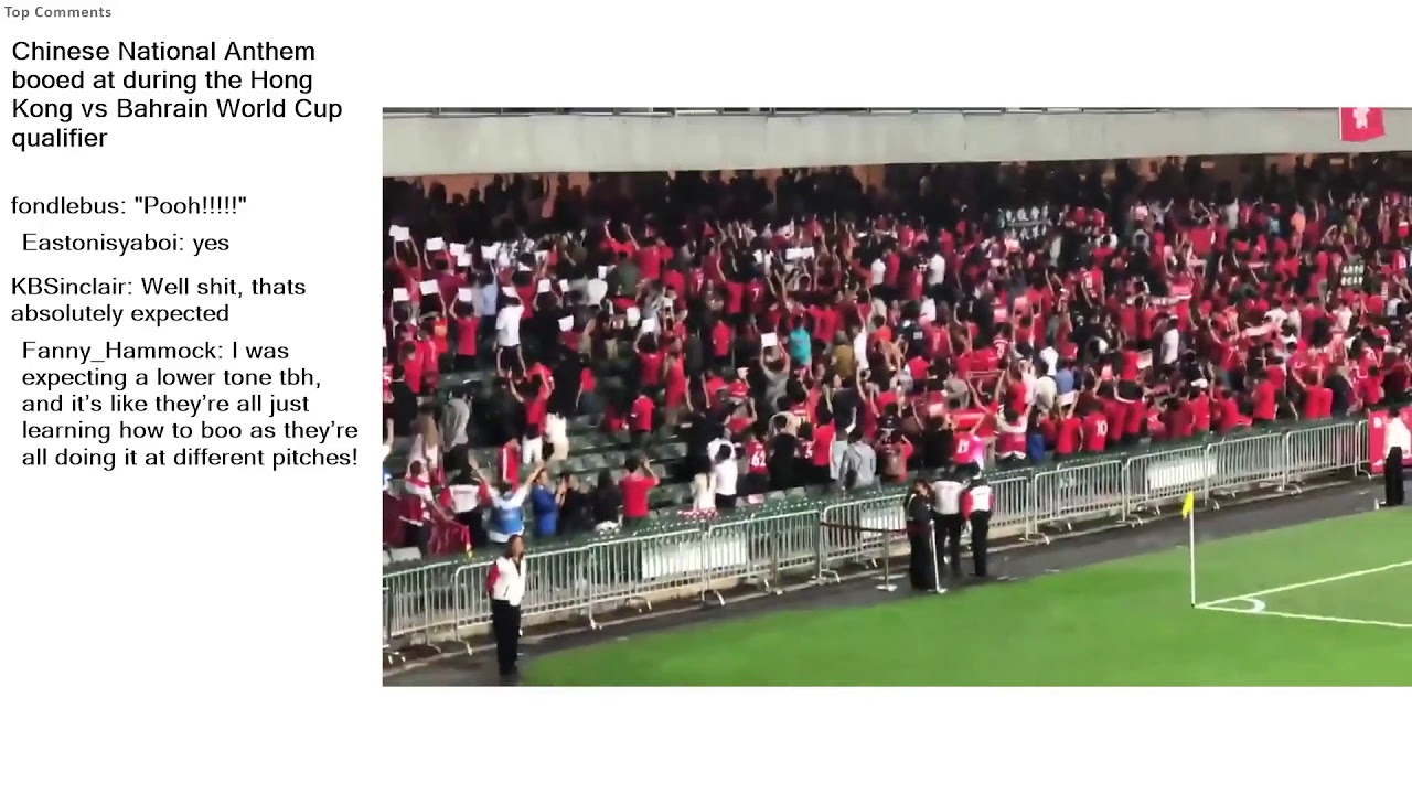Top Reddit Video - Public FREAKOUT: Chinese National Anthem booed at during the Hong Kong vs Ba...