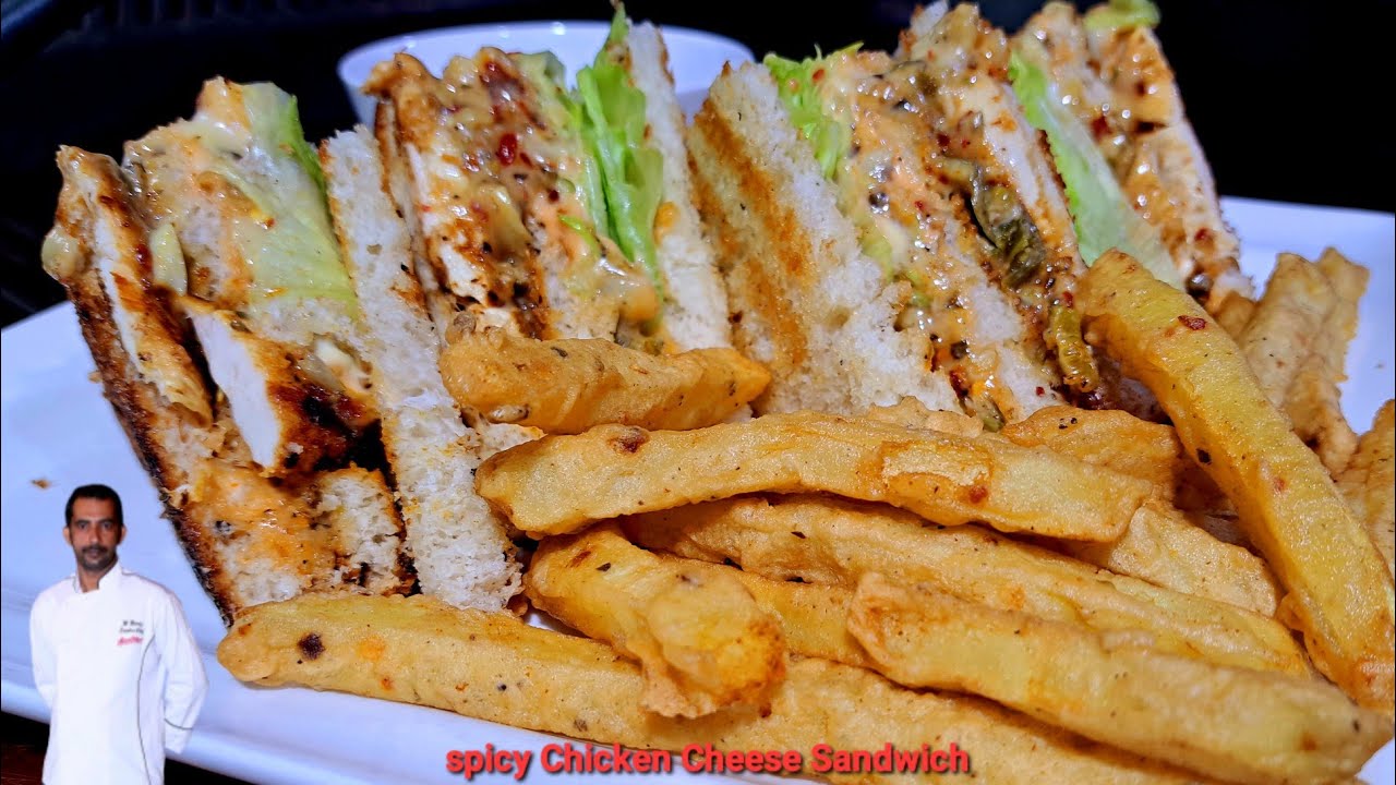 Spicy Chicken Cheese Sandwich | Chicken Steak Sandwich Recipe | Restaurant Style