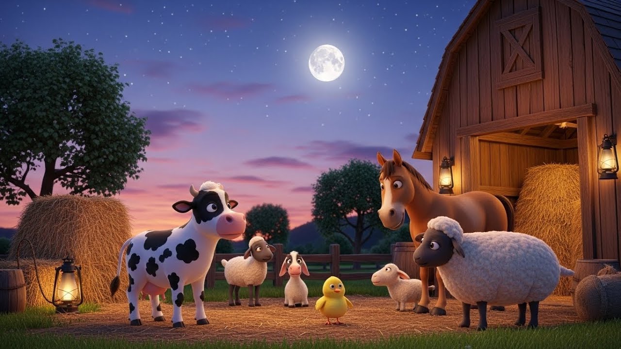 Moo Moo Farm Goodnight Song | Bedtime Farm Lullaby for Kids | Nursery Rhymes