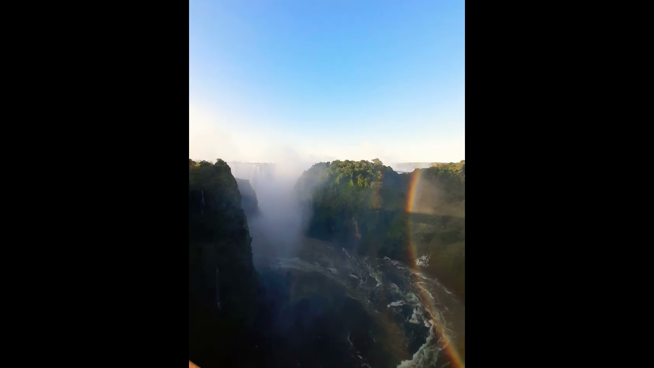 Victoria Falls. Boiling Pot view from up. Zambia Zimbabwe border.