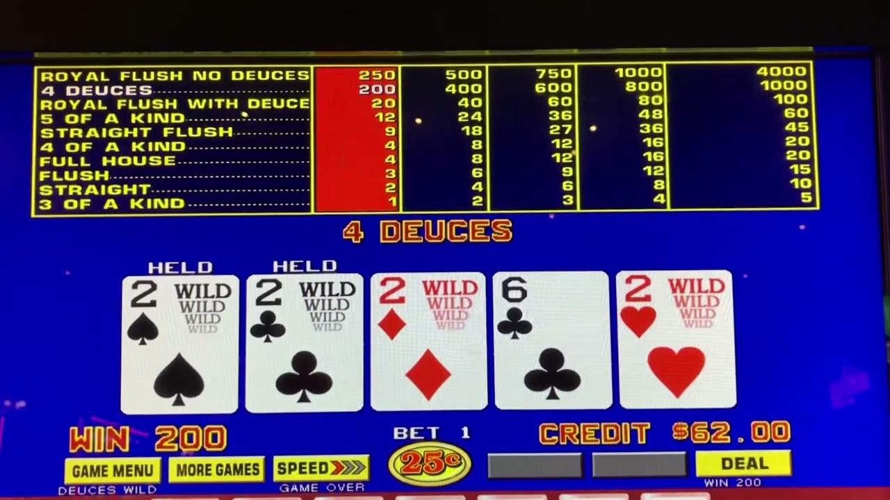 Hey! 4 Duces! Duces Wild Video Poker! Live Play at Casino! How Fun!