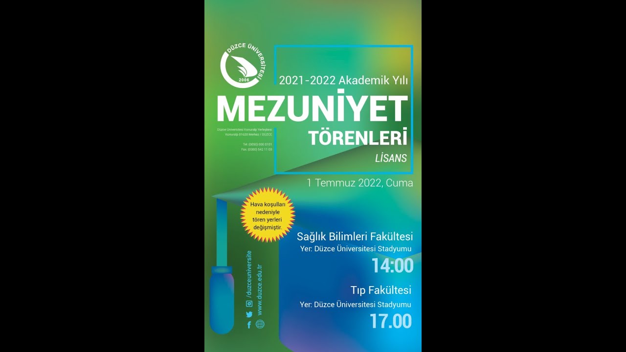 DUZCE UNIVERSITESI TIP FAKULTESI 2021-2022 AAKADEMİK YILI MEZUNIYET TÖRENİ