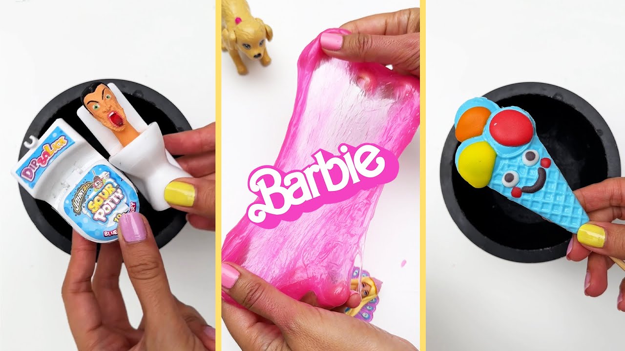 Satisfying Crushing💯 Slime crush glitters ✅😬🧁🍡🥐🍩